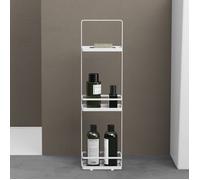doporro Étagère Rangement sur Pied Salle de Bain Organisateur de Toillettes Blanc à 3 Niveaux Serviteur de Douche Reglo02