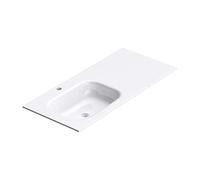 doporro Lavabo vasque blanc 100cm à encastrer lave main rectangulaire Colossum04 100x48x14cm