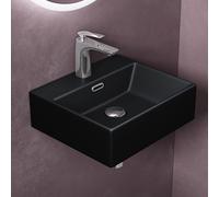 doporro Lavabo à Poser Noir Mat Vasque Suspendu en Céramique Lave Mains Rectangulaire de Qualité pour Salle de Bain 41x36x13cm Brüssel206