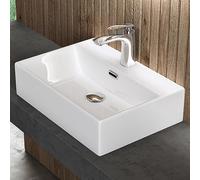 doporro Lavabo à Poser Vasque Suspendu Lave-Mains Blanc 51x36x13cm