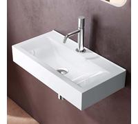 doporro Lavabo à Poser Vasque Suspendu Lave-Mains Blanc 62x32x11cm | Céramique, pour Salle de Bain, Brüssel118