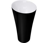 doporro Lavabo Colonne Rond Noir + Blanc Vasque sur Pied Solid Surface Lave Mains pour Salle de Bain 42x42x85cm Colossum33