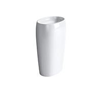 doporro Lavabo Colonne Ovale Blanc Vasque sur Pied Solid Surface Lave Mains pour Salle de Bain 53,5x36x85cm Colossum32