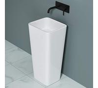 doporro Lavabo Colonne Blanc Vasque sur Pied Lave Mains Rectangulaire Solid Surface 40x35x80cm Colossum31