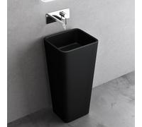 doporro Lavabo Colonne Noir Vasque sur Pied Lave Mains Rectangulaire Solid Surface 40x35x80cm Colossum31