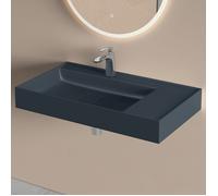 doporro Lavabo Suspendu avec Bonde Vasque à Poser Gris Noir Mat 70x46x12cm Lave Mains Rectangulaire avec Perçage de Robinet Colossum630