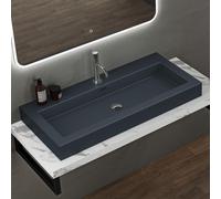 doporro Lavabo Suspendu Vasque à Poser Gris Noir Mat 100cm Lave Mains Rectangulaire Colossum18 100x48x10cm