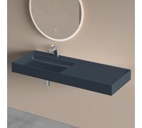 doporro Lavabo Suspendu avec Bonde Vasque à Poser Gris Noir Mat 120x46x12cm Lave Mains Rectangulaire avec Perçage de Robinet Colossum630