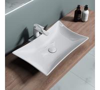 doporro Lavabo vasque à poser blanc 56,5cm lave main Bruxelles891 56,5x42x10cm
