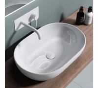 doporro Lavabo vasque à poser blanc 60cm lave main Bruxelles322 60x42x14cm