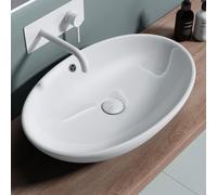 doporro Lavabo vasque à poser blanc 63cm lave main Bruxelles306 63x41x15cm