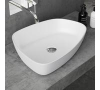 doporro Lavabo Vasque à Poser Blanc Mat 50cm Lave Main Colossum806 51,1x38,7x12cm