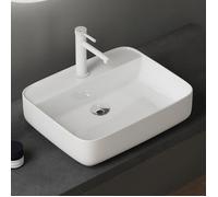 doporro Lavabo Vasque à Poser en Céramique Rectangulaire Blanc Brüssel107 500x400x135 mm