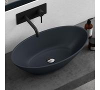 doporro Lavabo vasque à poser gris noir anthracite 62cm lave main Colossum807 62,5x34,5x17,5cm