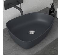 doporro Lavabo Vasque à Poser Gris Noir Mat 50cm Lave Main Colossum806 51,1x38,7x12cm