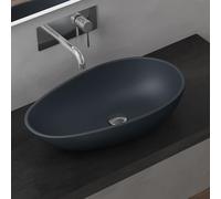 doporro Lavabo vasque à poser gris noir mat 60cm lave main Colossum809 59,8x36x14cm