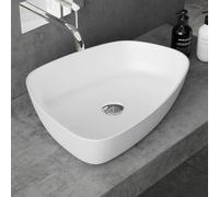 doporro Lavabo Vasque à Poser Blanc Mat 50cm Lave Main Colossum806 51,1x38,7x12cm