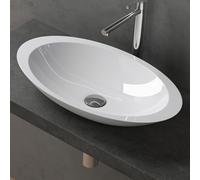 doporro Lavabo vasque à poser blanc 60cm lave main Colossum802 59,3x35,1x10,7cm