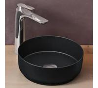 doporro Lavabo Vasque à Poser Noir Mat 31x31x11 cm Lave Mains Rond en Céramique Revêtement NANO Easy Clean Bruxelles203