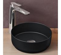 doporro Lavabo Vasque à Poser Noir Mat 40x40x13 cm Lave Mains Rond en Céramique Revêtement NANO Easy Clean Bruxelles203