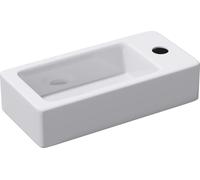 doporro Lavabo Vasque à Suspendre à Monter au Mur de Salle de Bains Petit Lave-Mains pour WC en Céramique Design Bruxelles3053L 37,5x18x8,8cm