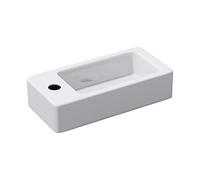 doporro Lavabo Vasque à Suspendre à Monter au Mur Lave-Mains 37,5x18x8,8cm | Céramique, pour WC d'Invités, Brüssel3053R