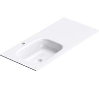 doporro Lavabo vasque blanc 100cm à encastrer lave main rectangulaire Colossum04 100x48x14cm