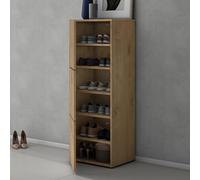 doporro Meuble à Chaussures 45x120cm Armoire à Chaussures 6 Compartiments | Armoire à Chaussures, pour Entrée, Chêne Clair, Range-Chaussures02