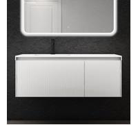 doporro Meuble de Salle de Bains Suspendu 120x50x46 cm avec Lavabo Ensemble de 2 Pièces Vasque et Meuble sous Vasque Blanc Santa