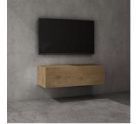 doporro Meuble TV Bas 100 cm Armoire TV Marron Clair Table de Télévision Salon avec 2 Portes Meuble TV Suspendu MBTV02
