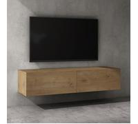 doporro Meuble TV Bas 140 cm Armoire TV Marron Clair Table de Télévision Salon avec 2 Portes Meuble TV Suspendu MBTV02