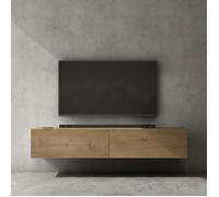 doporro Meuble TV Bas 160 cm Armoire TV Marron Clair Table de Télévision Salon avec 2 Portes Meuble TV Suspendu MBTV02