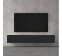 doporro Meuble TV Bas 200x40,2x30cm Armoire TV avec Portes | Table de Télévision Salon, Meuble TV Suspendu, Gris Noir Mat, Panneaux en Bois, Fernsehschrank02