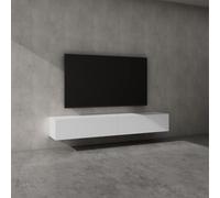 doporro Meuble TV Bas 200x40,2x30cm Armoire TV avec Portes | Table de Télévision Salon, Meuble TV Suspendu, Blanc Mat, Panneaux en Bois, Fernsehschrank02