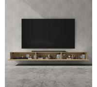 doporro Meuble TV Bas 300x40,2x30cm Armoire TV avec Portes | Table de Télévision Salon, Meuble TV Suspendu, Marron Clair, Panneaux en Bois, Fernsehschrank02