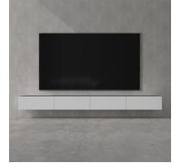 doporro Meuble TV Bas 320cm Armoire TV Gris Noir Mat + Blanc Mat Table de Télévision Salon avec Portes Meuble TV Suspendu MBTV02