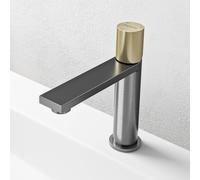 doporro Mitigeur Robinet de Lavabo Salle de Bain en Acier Inoxydable Gris Monocommande Eau Chaude ou Froid 17,7 cm Fino-01