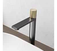 doporro Mitigeur Robinet de Lavabo Salle de Bain en Acier Inoxydable Gris Monocommande Eau Chaude ou Froid 28,9 cm Fino-01H