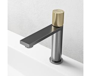 doporro Mitigeur Robinet de Lavabo Salle de Bain en Acier Inoxydable Gris Monocommande Eau Chaude ou Froid 17,7 cm Fino-01