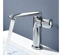 doporro Mitigeur Robinet de Lavabo Salle de Bain en Laiton Chromé Monocommande Eau Chaude ou Froid 17,9 cm WAO-1180