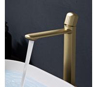 doporro Mitigeur Robinet de Lavabo Salle de Bain en Laiton Doré Monocommande Eau Chaude ou Froid 31,3 cm WAO-1190H