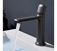 doporro Mitigeur Robinet de Lavabo Salle de Bain en Laiton Gris Monocommande Eau Chaude ou Froid 20,9 cm WAO-1190