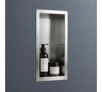 doporro Niche de Douche à Carreler Argent 15x30cm Étagère Murale à Encastrer en Acier Inoxydable 1 Pièce