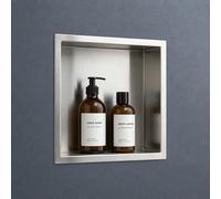 doporro Niche de Douche à Carreler Argent 30x30cm Étagère Murale à Encastrer en Acier Inoxydable 1 Pièce