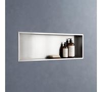 doporro Niche de Douche à Carreler Argent 30x90cm Étagère Murale à Encastrer en Acier Inoxydable
