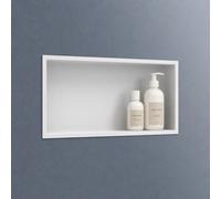 doporro Niche de Douche à Carreler Blanche 30x60cm Étagère Murale à Encastrer en Acier Inoxydable 1 Pièce