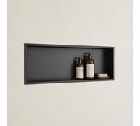 doporro Niche de Douche à Carreler Noir 30x90cm Étagère Murale à Encastrer en Acier Inoxydable