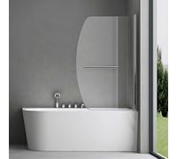 doporro Paroi de Baignoire 95 x 140 cm Pare Baignoire 1 Volet Montage Réversible Verre Trempé 6mm Transparent Cortona112