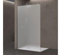 doporro Paroi de Douche à L'italienne Opaque 120cm Pare-Douche Verre de Sécurité 10mm Bremen02VS 120x200cm Profilé Chromé Stabilisateur Rond