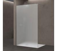 doporro Paroi de Douche à L'italienne Opaque 120cm Pare-Douche Verre de Sécurité 8mm Bremen01VS 120x200cm Profilé Chromé Stabilisateur Rectangulaire